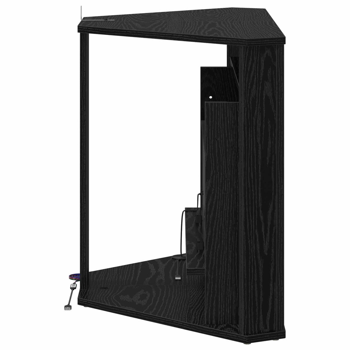 vidaXL Fireplace with LED Strip Black Oak 95 x 42.5 x 60 cm