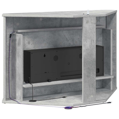 vidaXL Fireplace with LED Strip Concrete 95 x 42.5 x 60 cm
