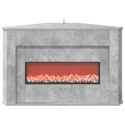 vidaXL Fireplace with LED Strip Concrete 95 x 42.5 x 60 cm