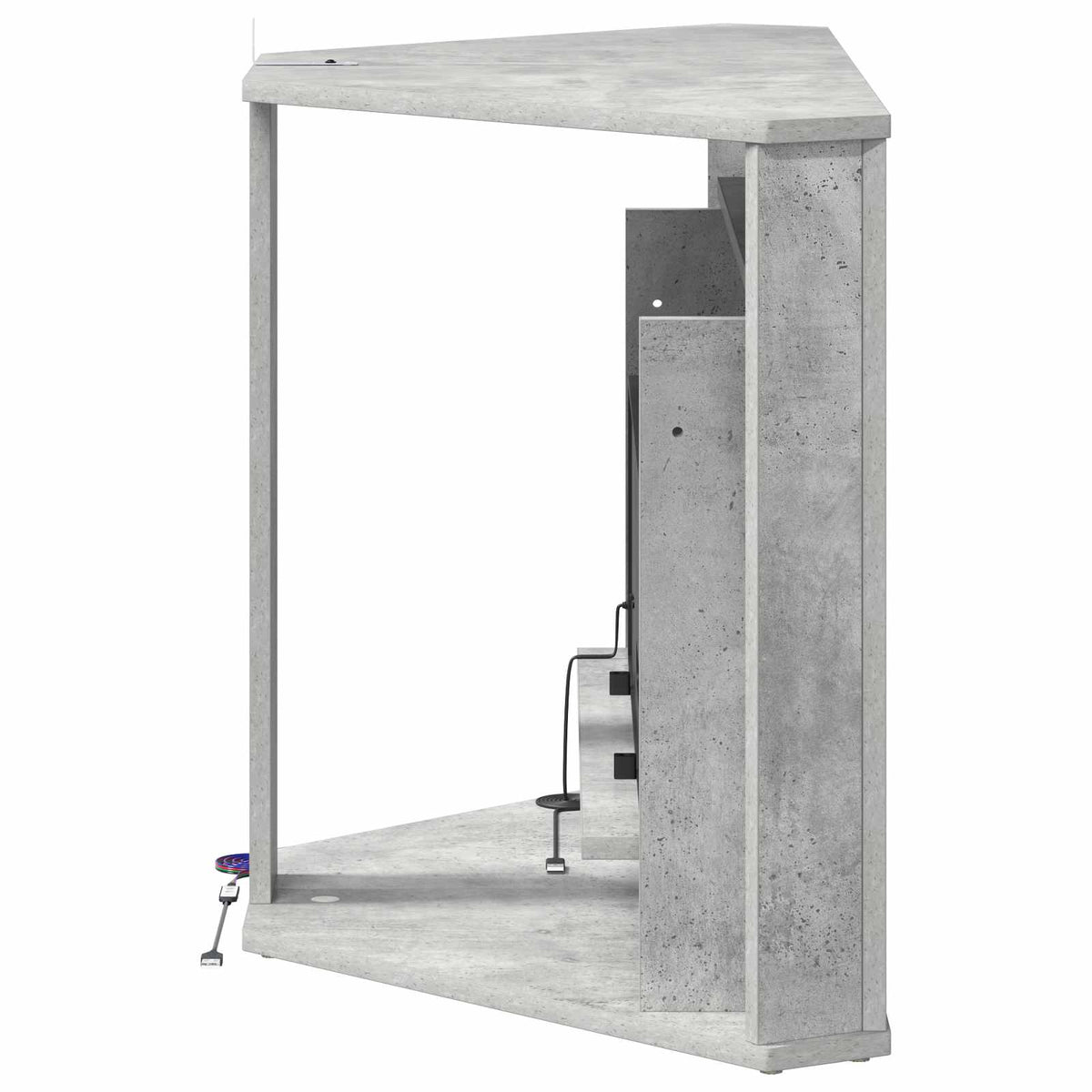vidaXL Fireplace with LED Strip Concrete 95 x 42.5 x 60 cm