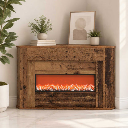 vidaXL Fireplace with LED Strip Old Wood 95 x 42.5 x 60 cm