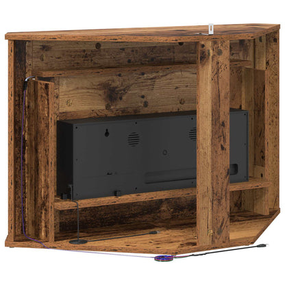 vidaXL Fireplace with LED Strip Old Wood 95 x 42.5 x 60 cm