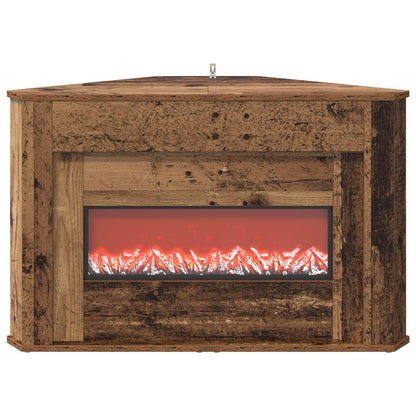 vidaXL Fireplace with LED Strip Old Wood 95 x 42.5 x 60 cm