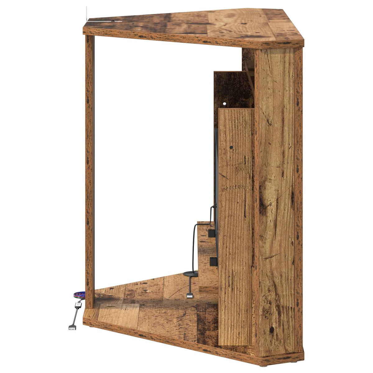 vidaXL Fireplace with LED Strip Old Wood 95 x 42.5 x 60 cm