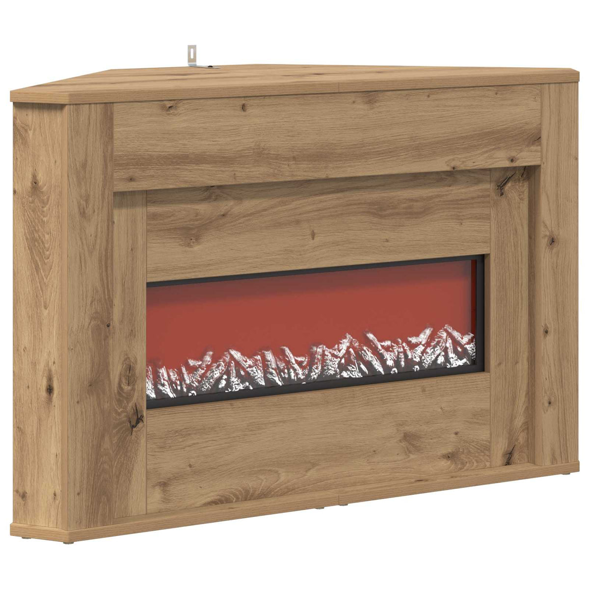 vidaXL Fireplace with LED Strip Artisan Oak 95 x 42.5 x 60 cm