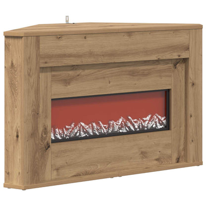 vidaXL Fireplace with LED Strip Artisan Oak 95 x 42.5 x 60 cm