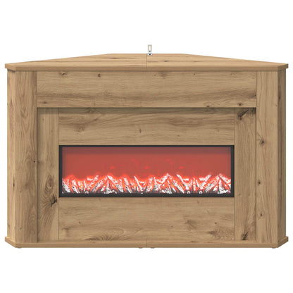 vidaXL Fireplace with LED Strip Artisan Oak 95 x 42.5 x 60 cm