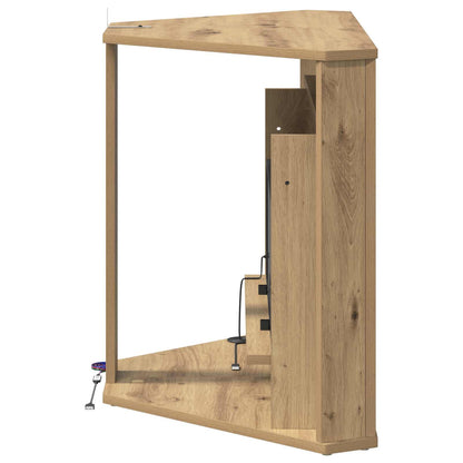 vidaXL Fireplace with LED Strip Artisan Oak 95 x 42.5 x 60 cm