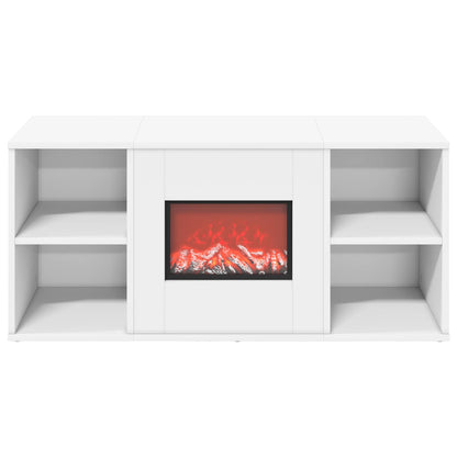 vidaXL Electric Fireplace White 100 x 37 x 45.5 cm Engineered wood