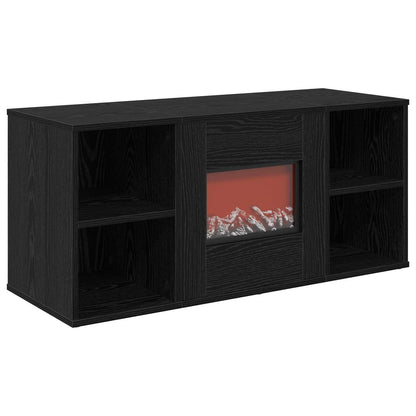 vidaXL Electric Fireplace Black Oak 100 x 37 x 45.5 cm Engineered wood