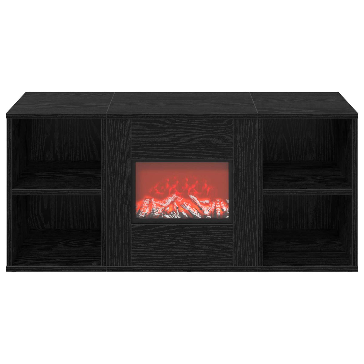 vidaXL Electric Fireplace Black Oak 100 x 37 x 45.5 cm Engineered wood