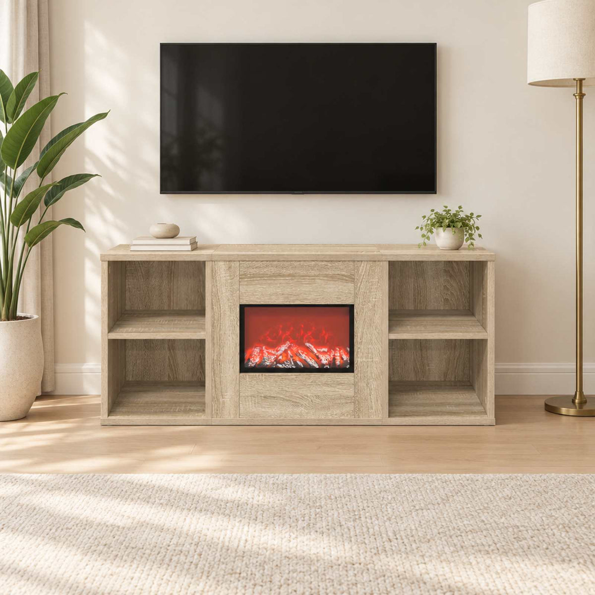 vidaXL Electric Fireplace Sonoma 100 x 37 x 45.5 cm Engineered wood