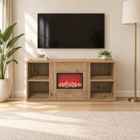 vidaXL Electric Fireplace Artisan Oak 100 x 37 x 45.5 cm