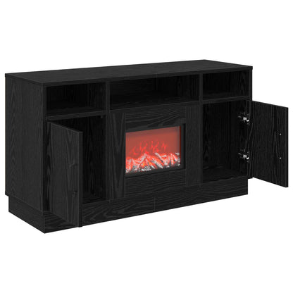 vidaXL Electric Fireplace Black Oak 100 x 33 x 55 cm Engineered wood