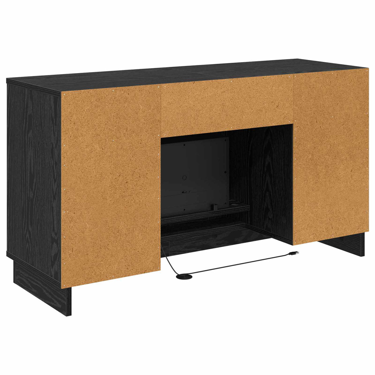 vidaXL Electric Fireplace Black Oak 100 x 33 x 55 cm Engineered wood