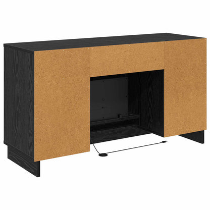 vidaXL Electric Fireplace Black Oak 100 x 33 x 55 cm Engineered wood