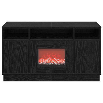 vidaXL Electric Fireplace Black Oak 100 x 33 x 55 cm Engineered wood