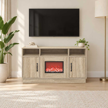 vidaXL Electric Fireplace Sonoma 100 x 33 x 55 cm Engineered wood