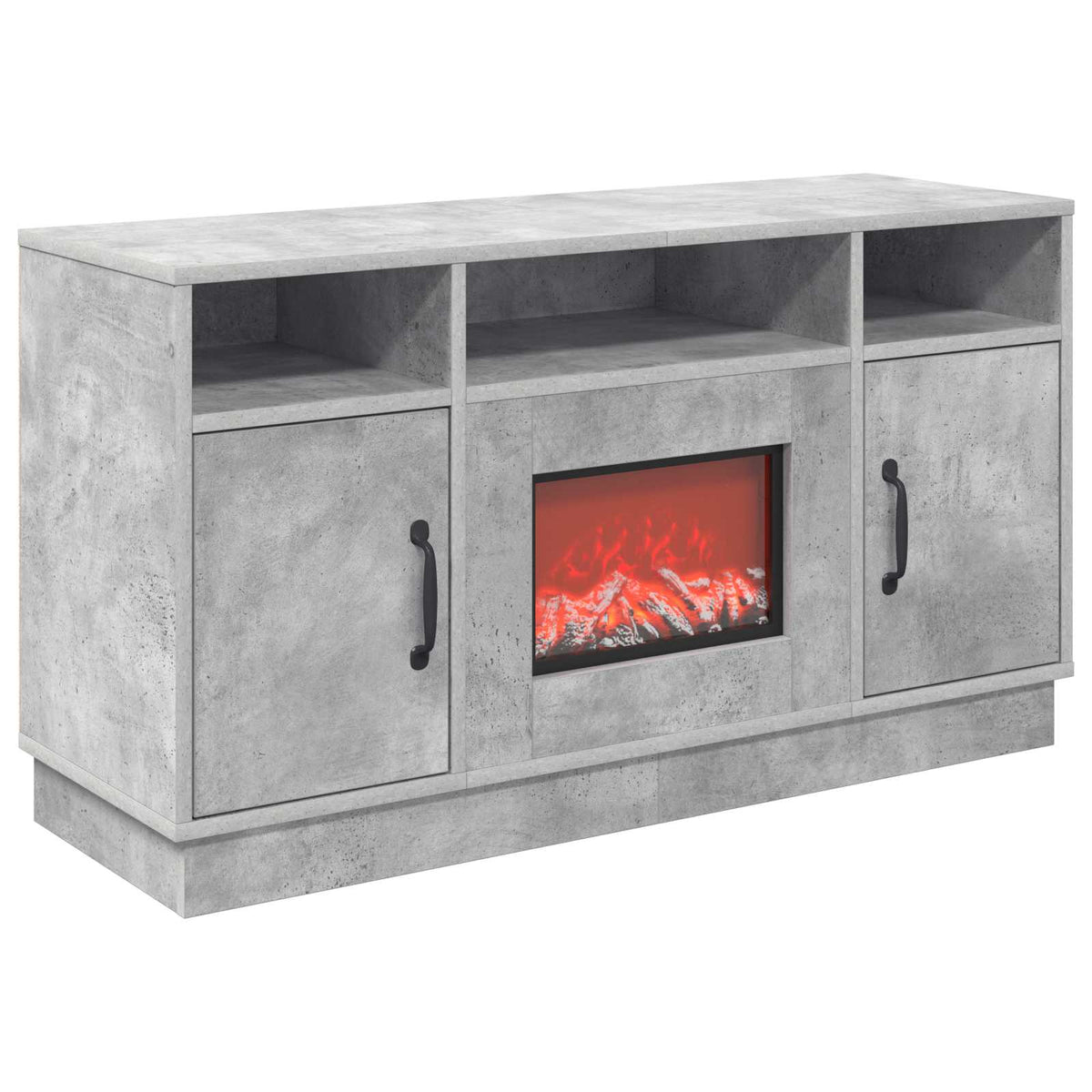 vidaXL Electric Fireplace Concrete 100 x 33 x 55 cm Engineered wood