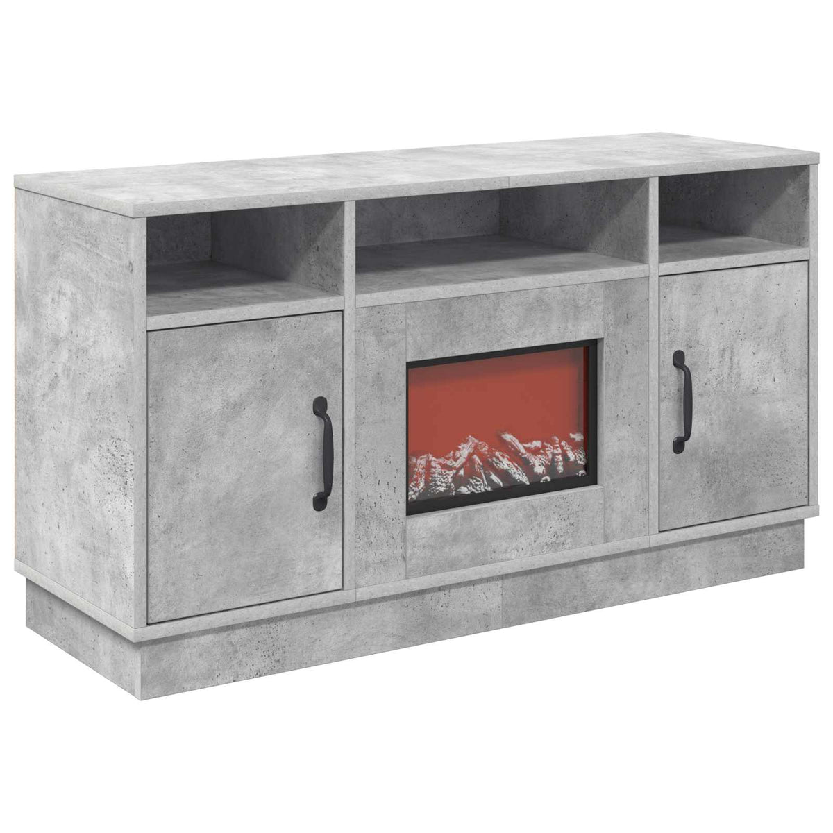 vidaXL Electric Fireplace Concrete 100 x 33 x 55 cm Engineered wood