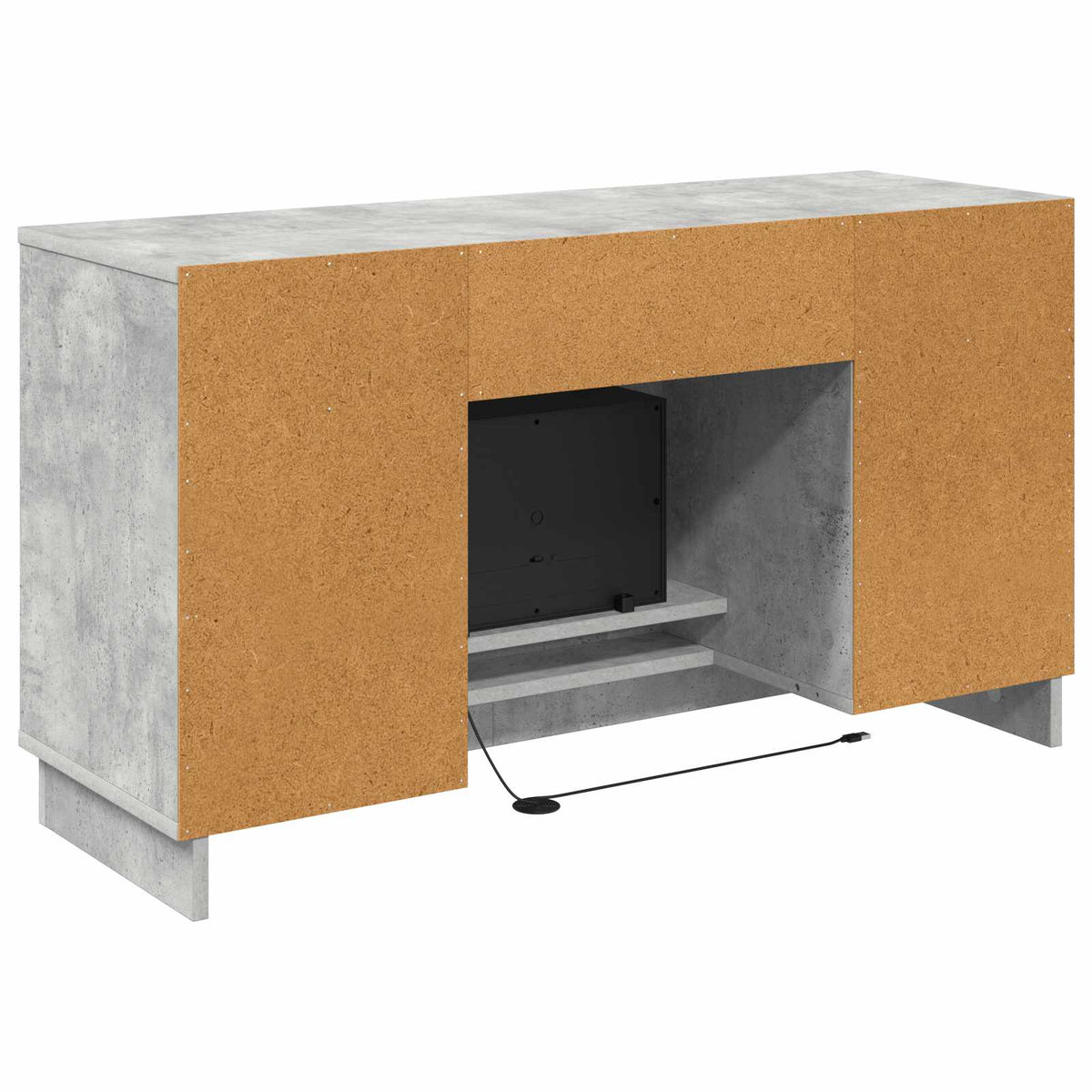 vidaXL Electric Fireplace Concrete 100 x 33 x 55 cm Engineered wood