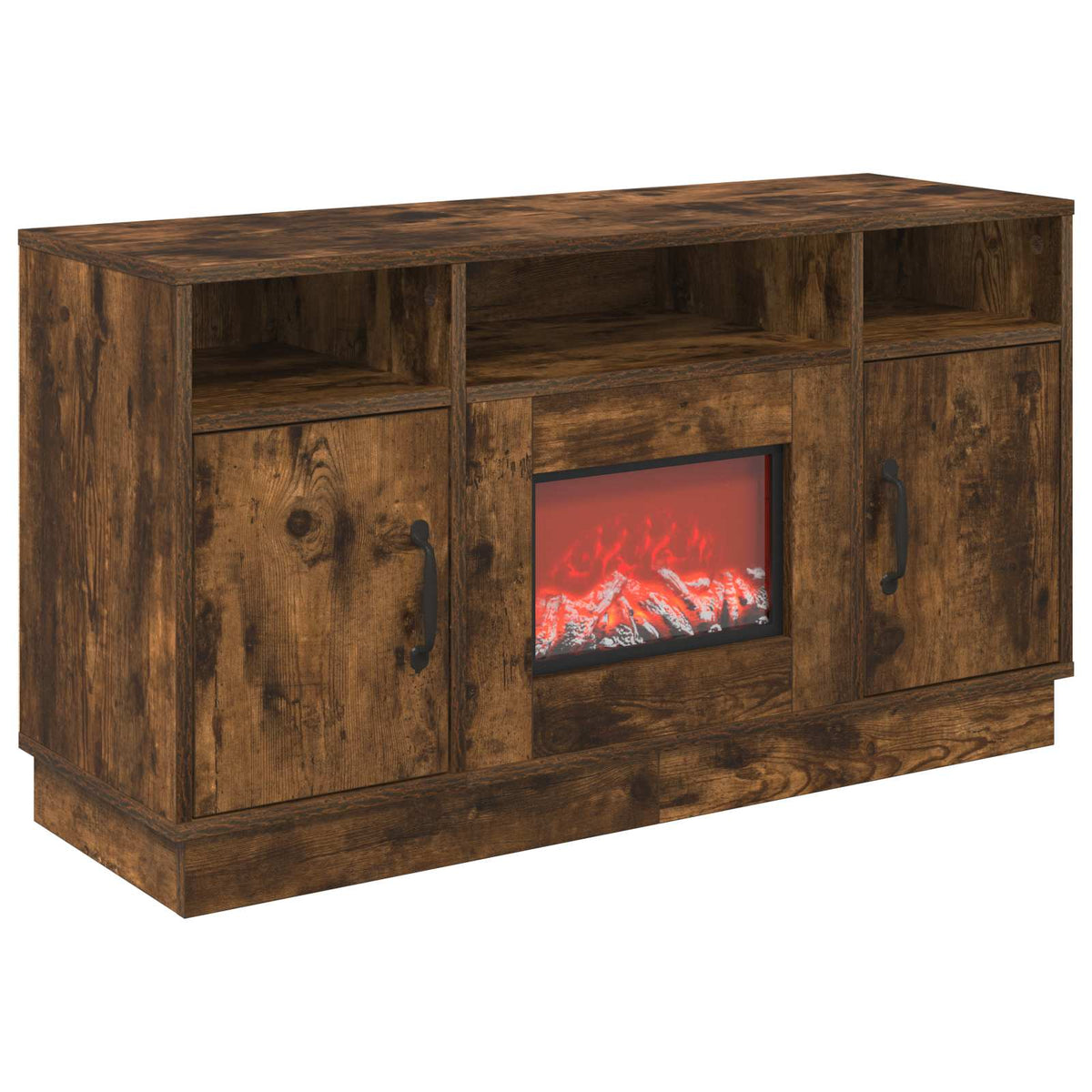 vidaXL Electric Fireplace Smoked Oak 100 x 33 x 55 cm Engineered wood