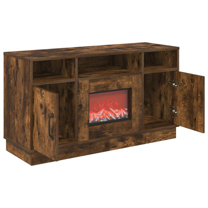 vidaXL Electric Fireplace Smoked Oak 100 x 33 x 55 cm Engineered wood