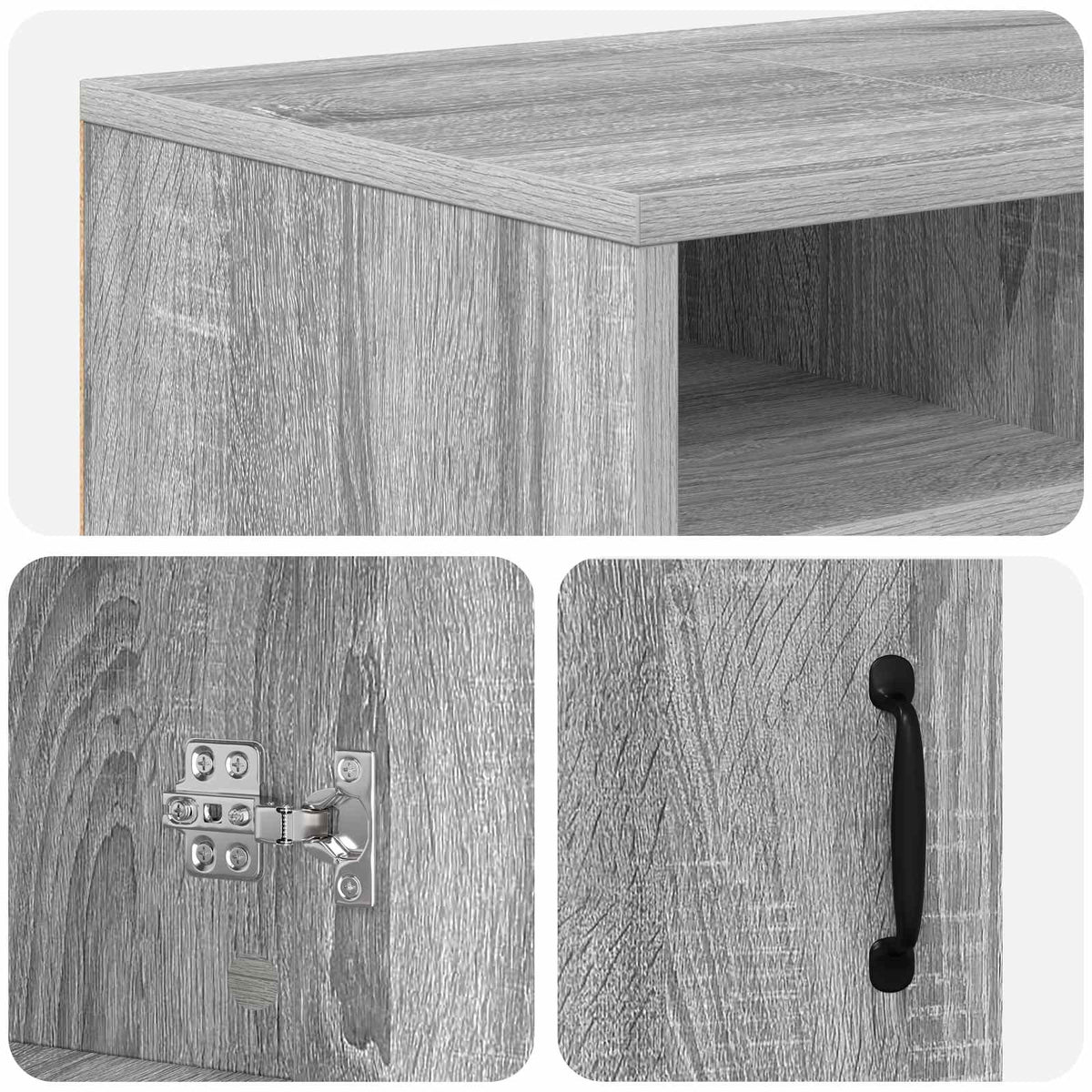 vidaXL Electric Fireplace Grey Sonoma 100 x 33 x 55 cm Engineered wood