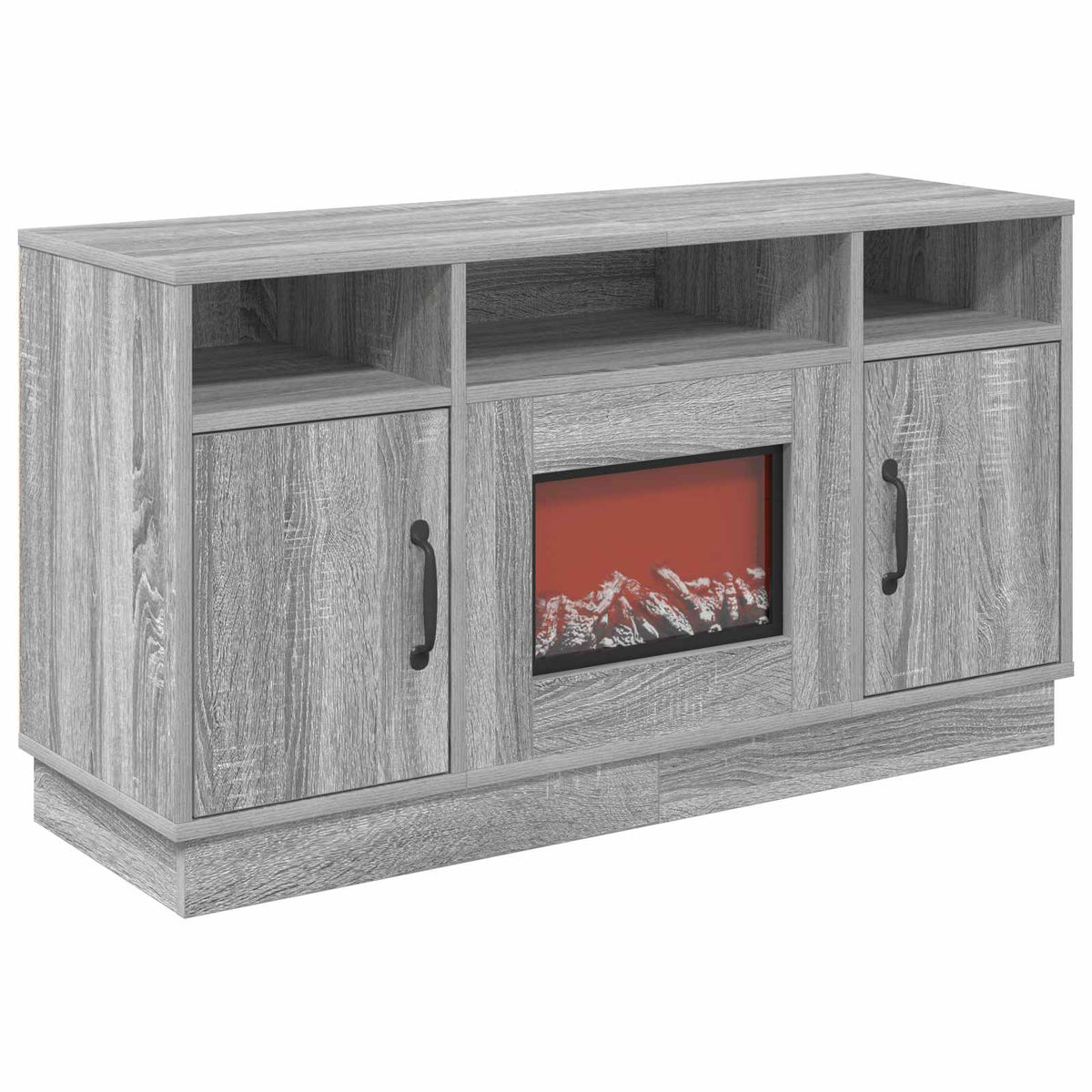 vidaXL Electric Fireplace Grey Sonoma 100 x 33 x 55 cm Engineered wood