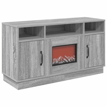 vidaXL Electric Fireplace Grey Sonoma 100 x 33 x 55 cm Engineered wood