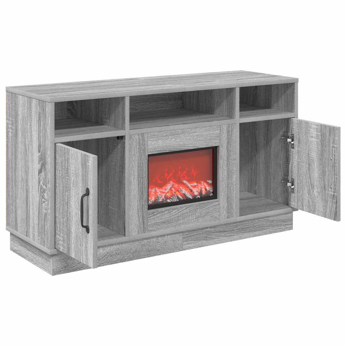 vidaXL Electric Fireplace Grey Sonoma 100 x 33 x 55 cm Engineered wood