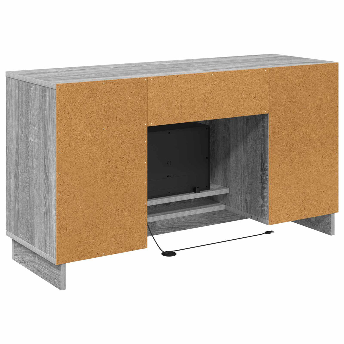 vidaXL Electric Fireplace Grey Sonoma 100 x 33 x 55 cm Engineered wood