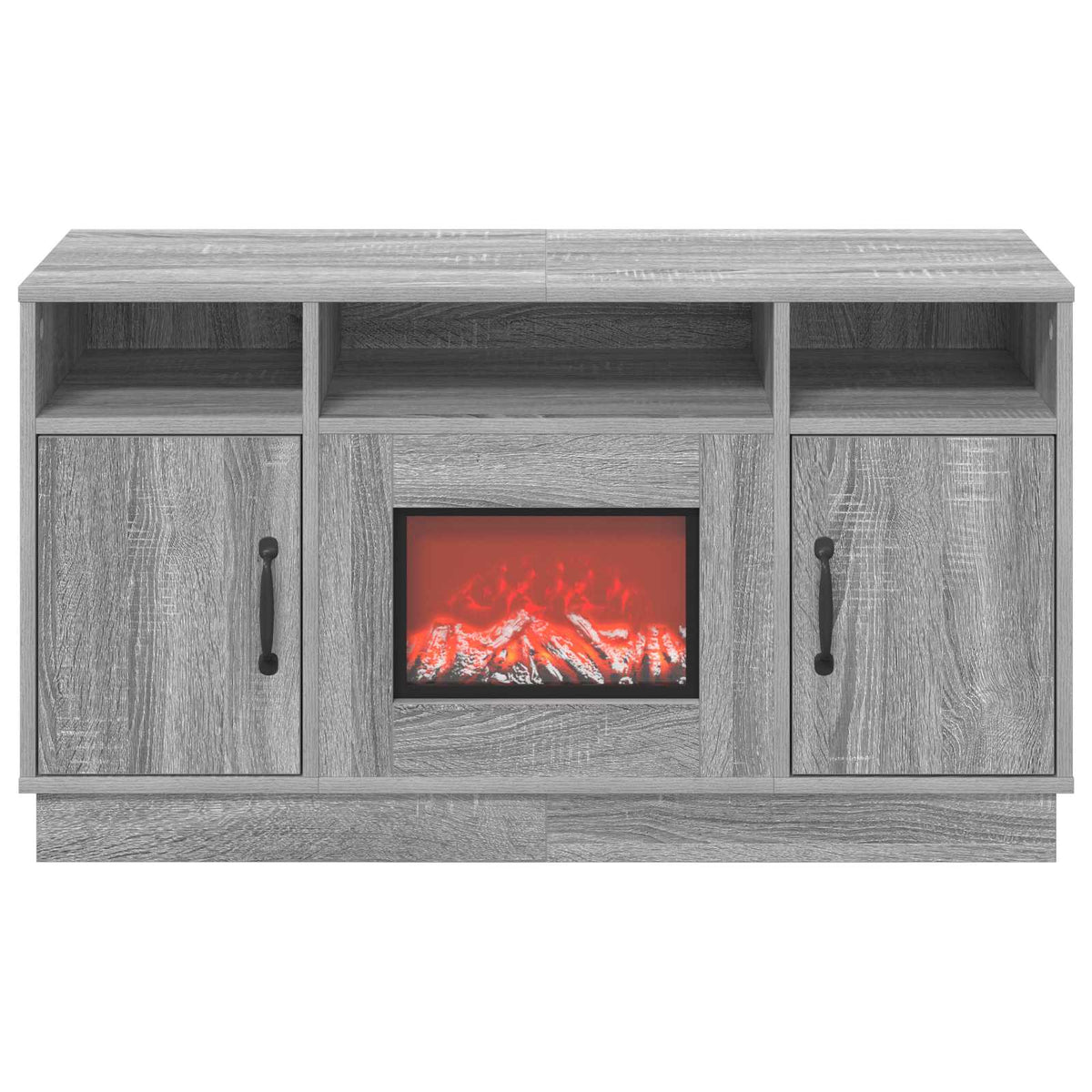 vidaXL Electric Fireplace Grey Sonoma 100 x 33 x 55 cm Engineered wood