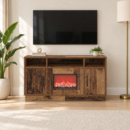 vidaXL Electric Fireplace Old Wood 100 x 33 x 55 cm Engineered wood