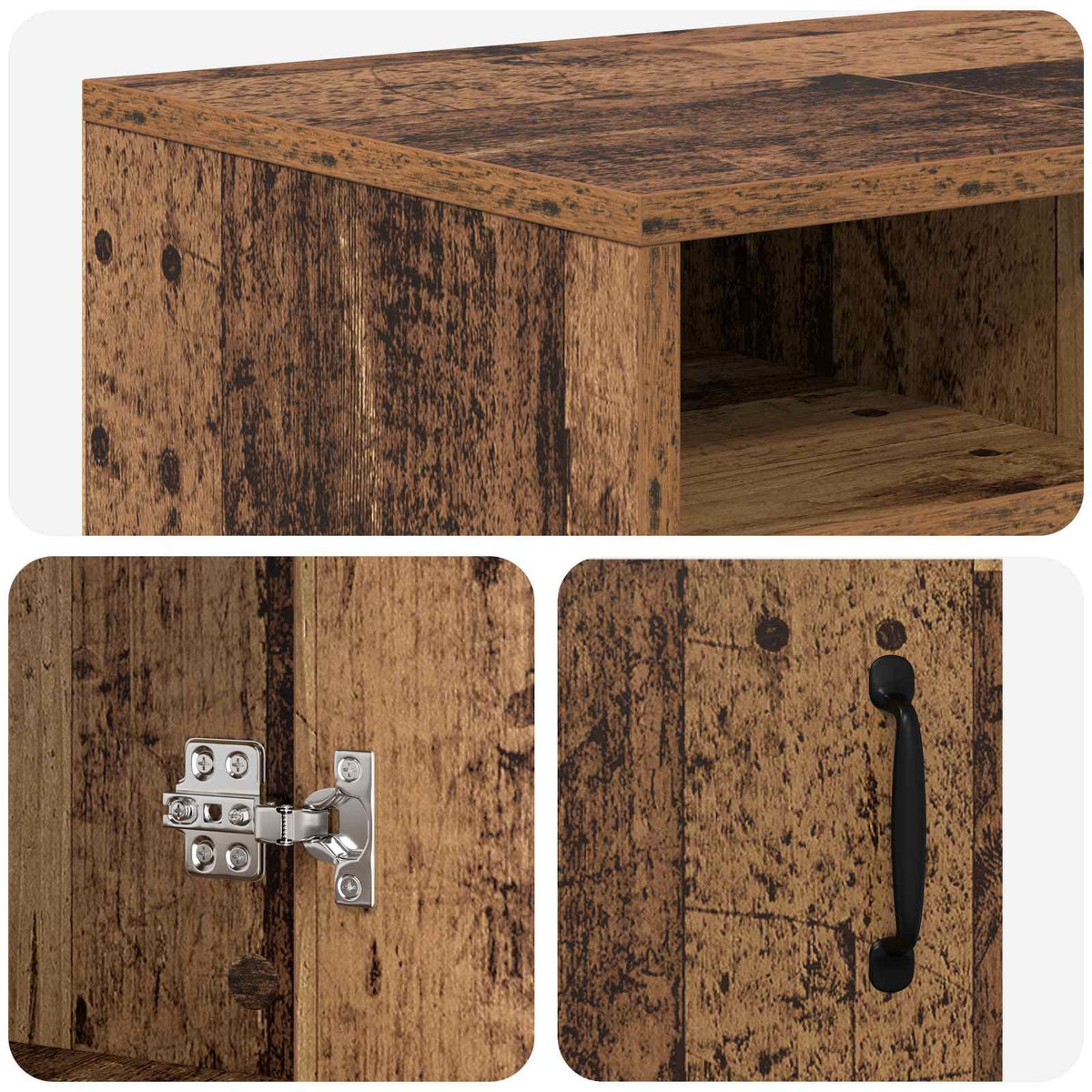 vidaXL Electric Fireplace Old Wood 100 x 33 x 55 cm Engineered wood