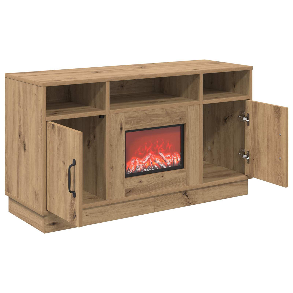 vidaXL Electric Fireplace Artisan Oak 100 x 33 x 55 cm Engineered wood