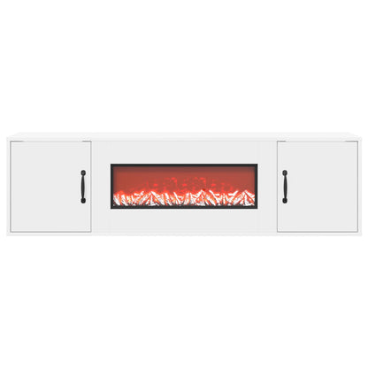 vidaXL Electric Fireplace White 140.5 x 30 x 39 cm Engineered wood