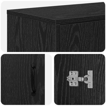 vidaXL Electric Fireplace Black Oak 140.5 x 30 x 39 cm Engineered wood