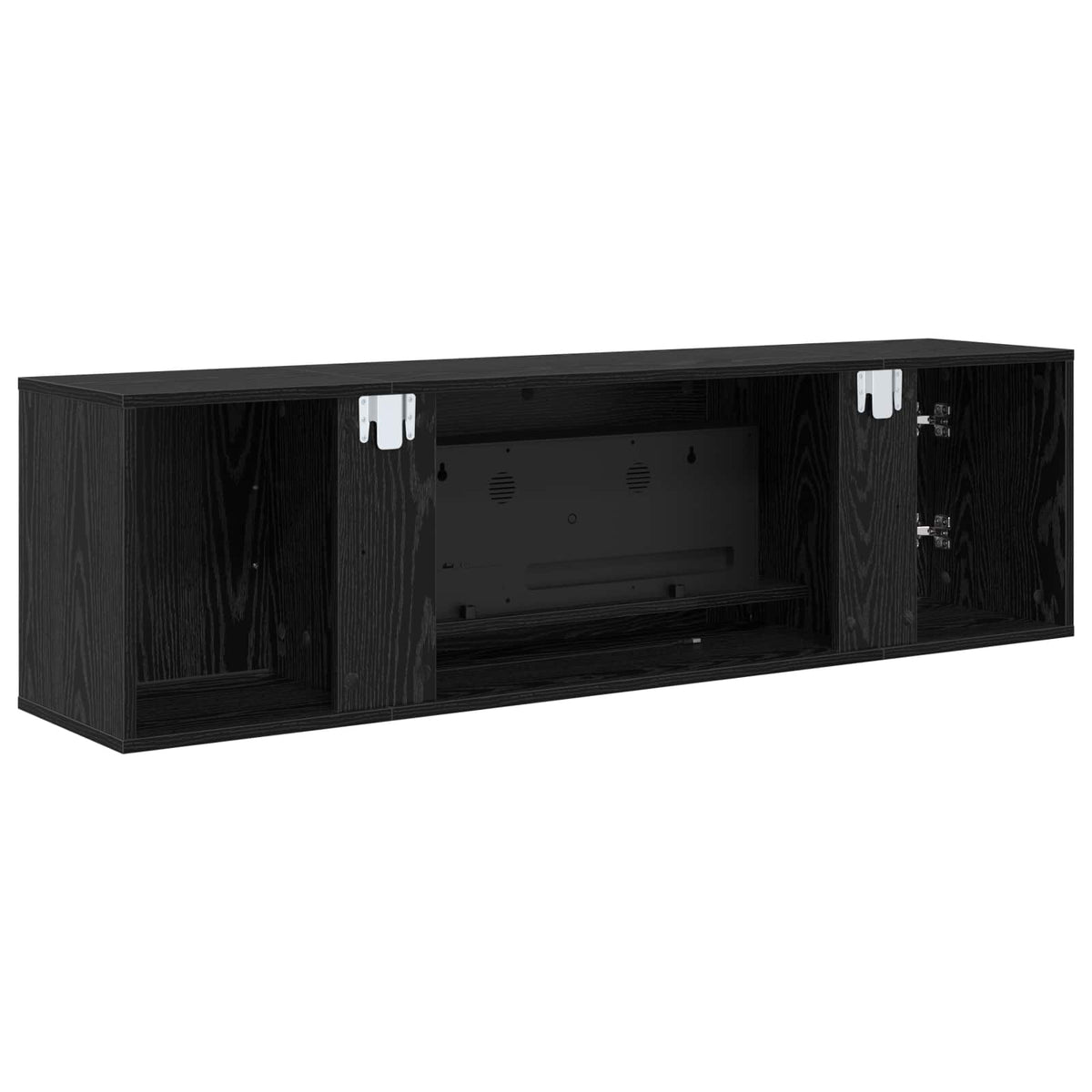 vidaXL Electric Fireplace Black Oak 140.5 x 30 x 39 cm Engineered wood