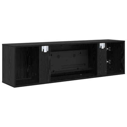 vidaXL Electric Fireplace Black Oak 140.5 x 30 x 39 cm Engineered wood