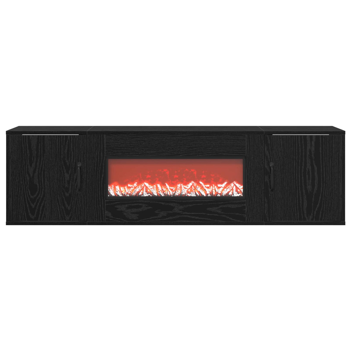 vidaXL Electric Fireplace Black Oak 140.5 x 30 x 39 cm Engineered wood