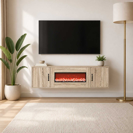 vidaXL Electric Fireplace Sonoma 140.5 x 30 x 39 cm Engineered wood
