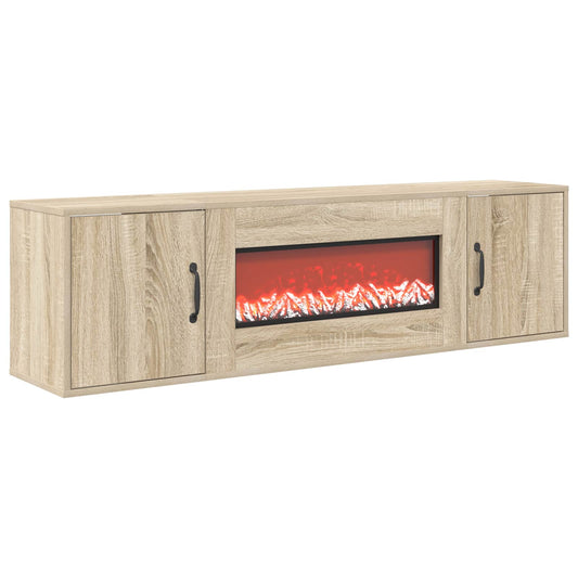 vidaXL Electric Fireplace Sonoma 140.5 x 30 x 39 cm Engineered wood