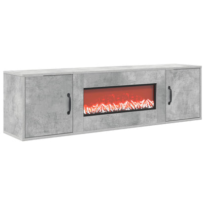 vidaXL Electric Fireplace Concrete 140.5 x 30 x 39 cm Engineered wood