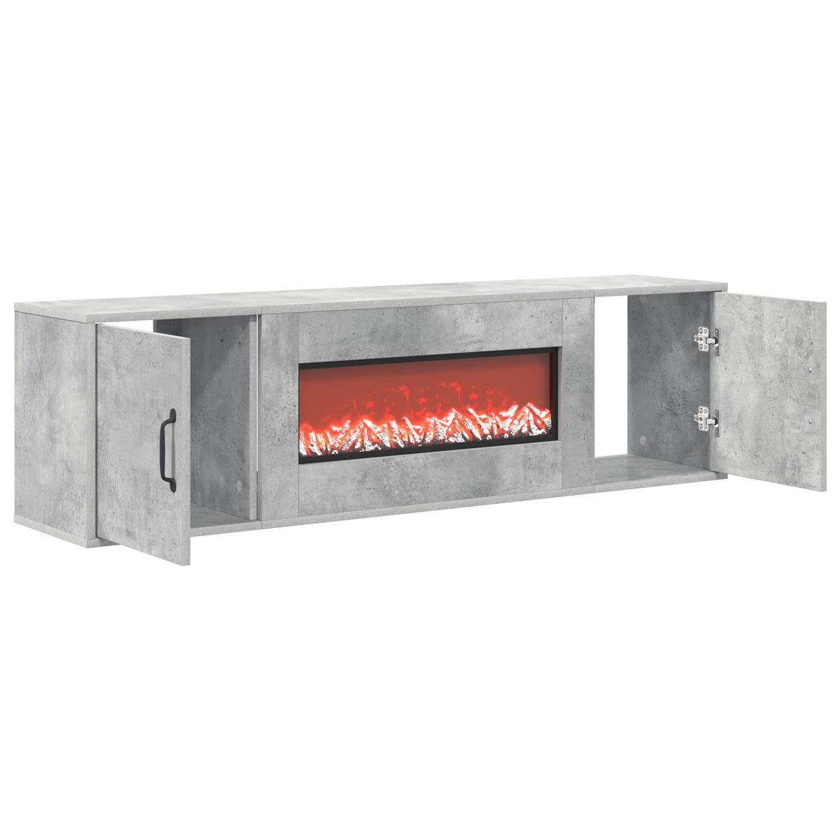 vidaXL Electric Fireplace Concrete 140.5 x 30 x 39 cm Engineered wood