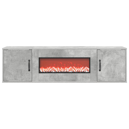 vidaXL Electric Fireplace Concrete 140.5 x 30 x 39 cm Engineered wood