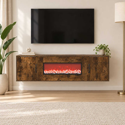 vidaXL Electric Fireplace Smoked Oak 140.5 x 30 x 39 cm