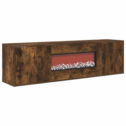 vidaXL Electric Fireplace Smoked Oak 140.5 x 30 x 39 cm