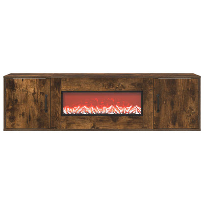 vidaXL Electric Fireplace Smoked Oak 140.5 x 30 x 39 cm