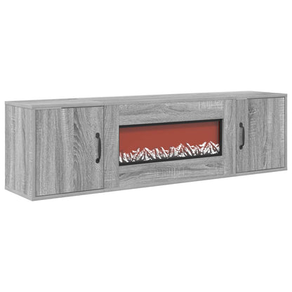 vidaXL Electric Fireplace Grey Sonoma 140.5 x 30 x 39 cm
